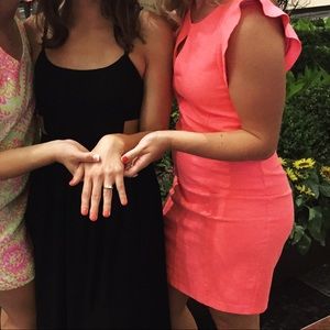 Neon Coral Fitted dress